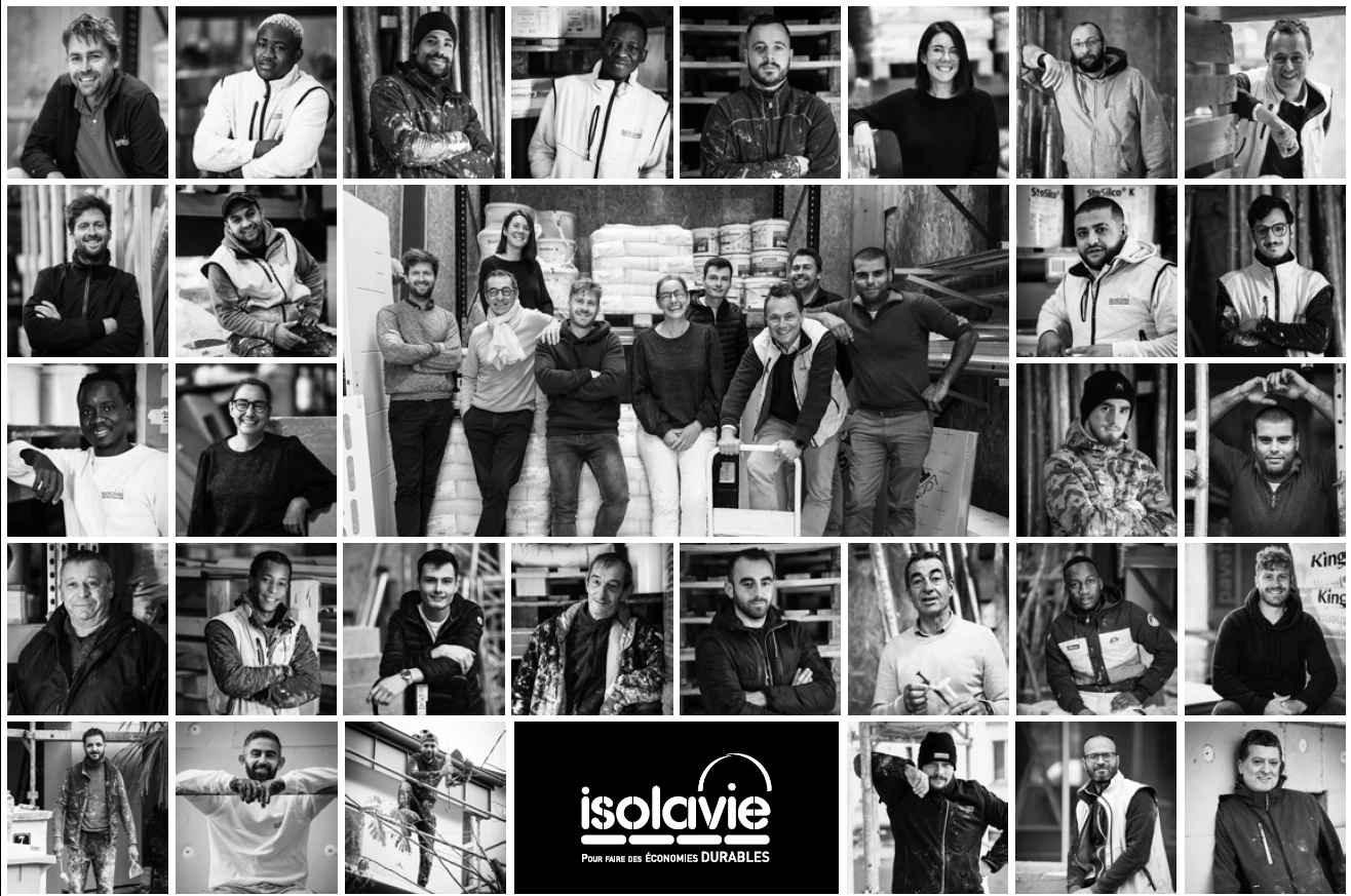Mosaïque de portraits de l'équipe IsolaVie